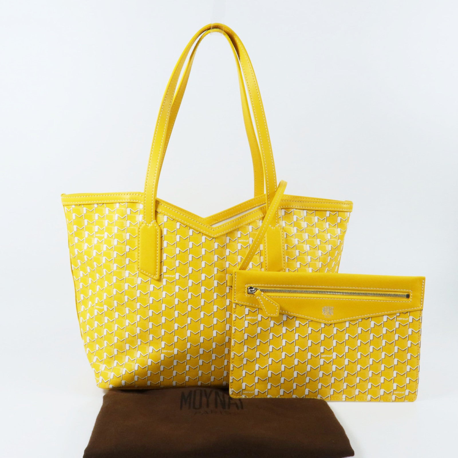 SELECTION 塗層帆布Moynat M Tote PM銀扣肩背袋