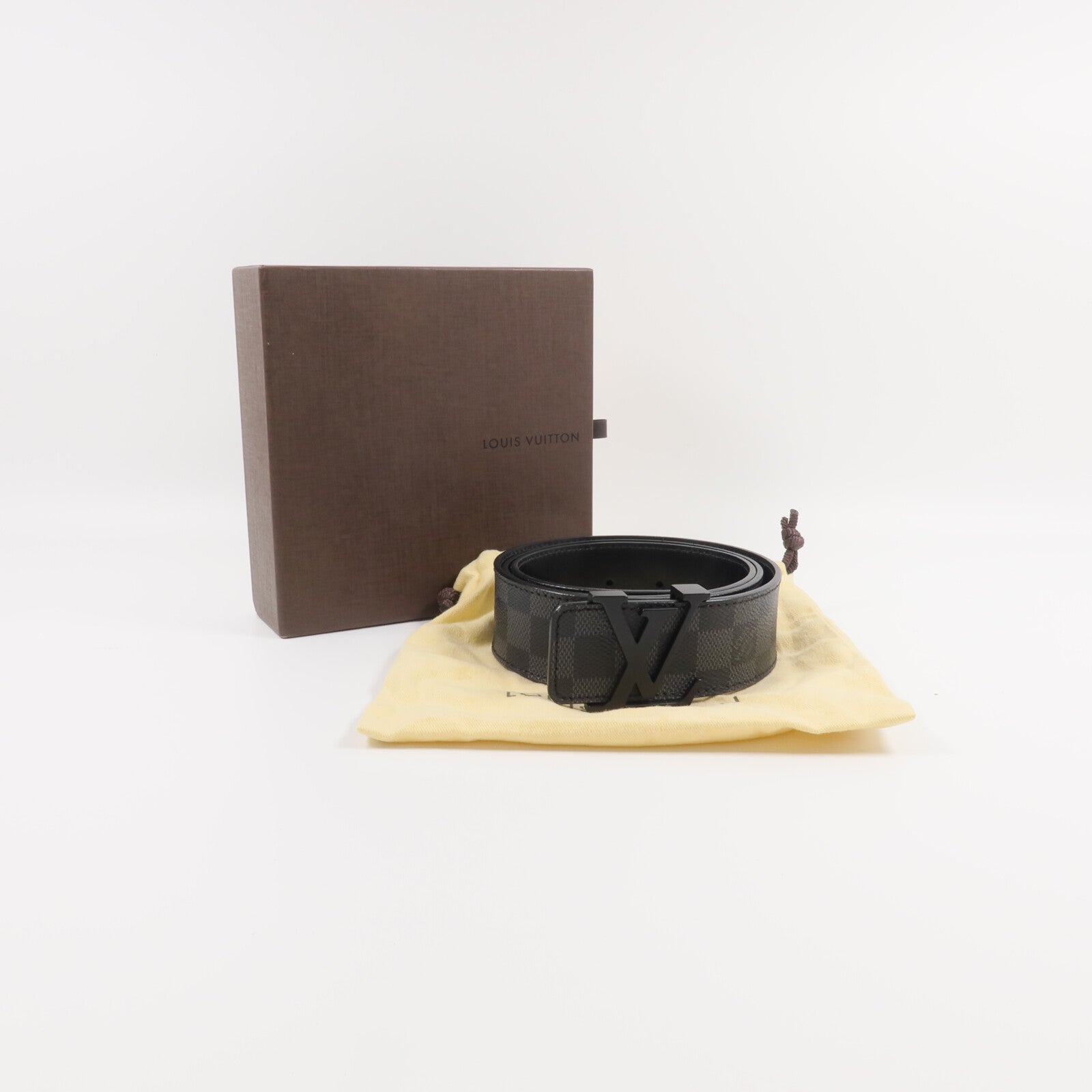 LOUIS VUITTON Damier Graphite Initiales Belt腰帶