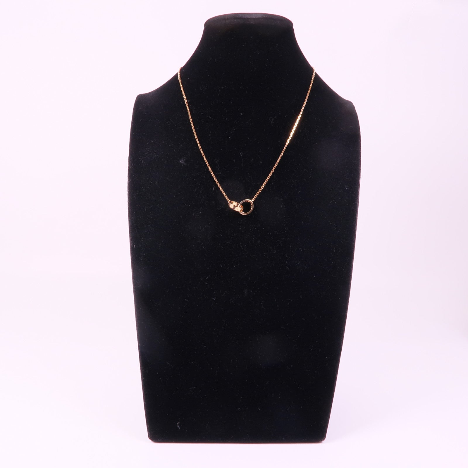 CARTIER 18K玫瑰金Love Diamond Necklace鑽石項鍊