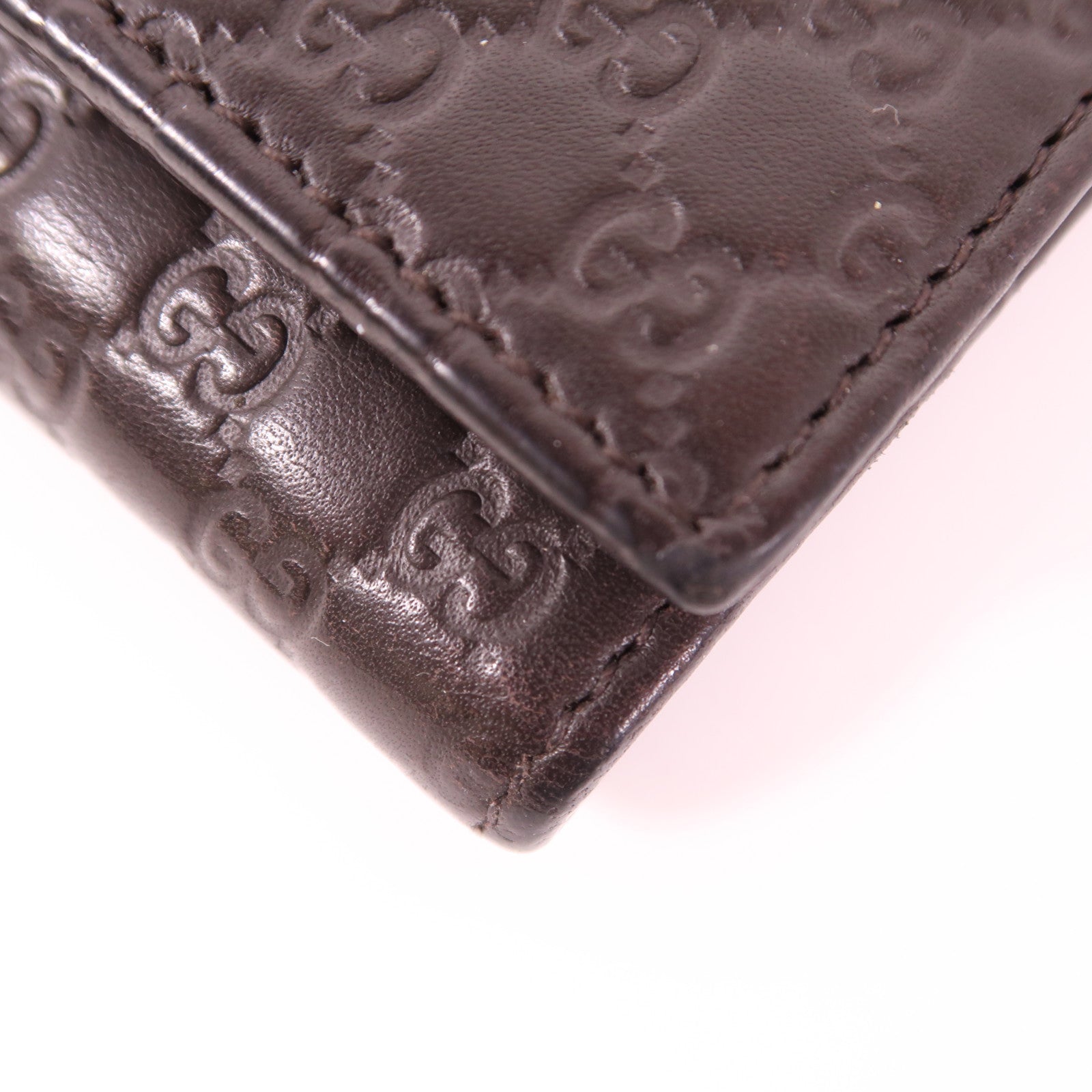 GUCCI GHW Long Wallet Calfskin Leather Brown