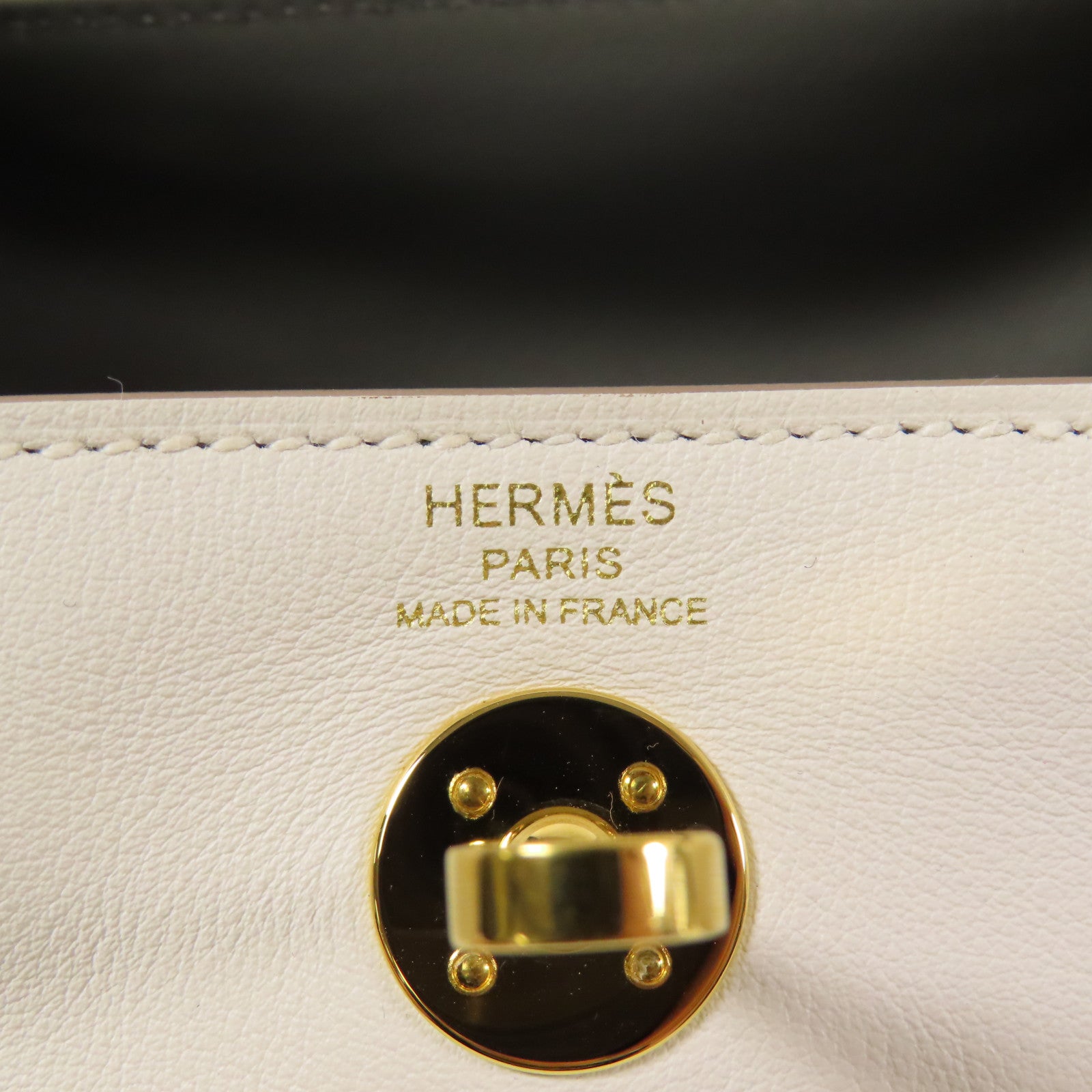 HERMES Swift皮革Mini Lindy金扣手挽肩背兩用袋White/Gris Meyer