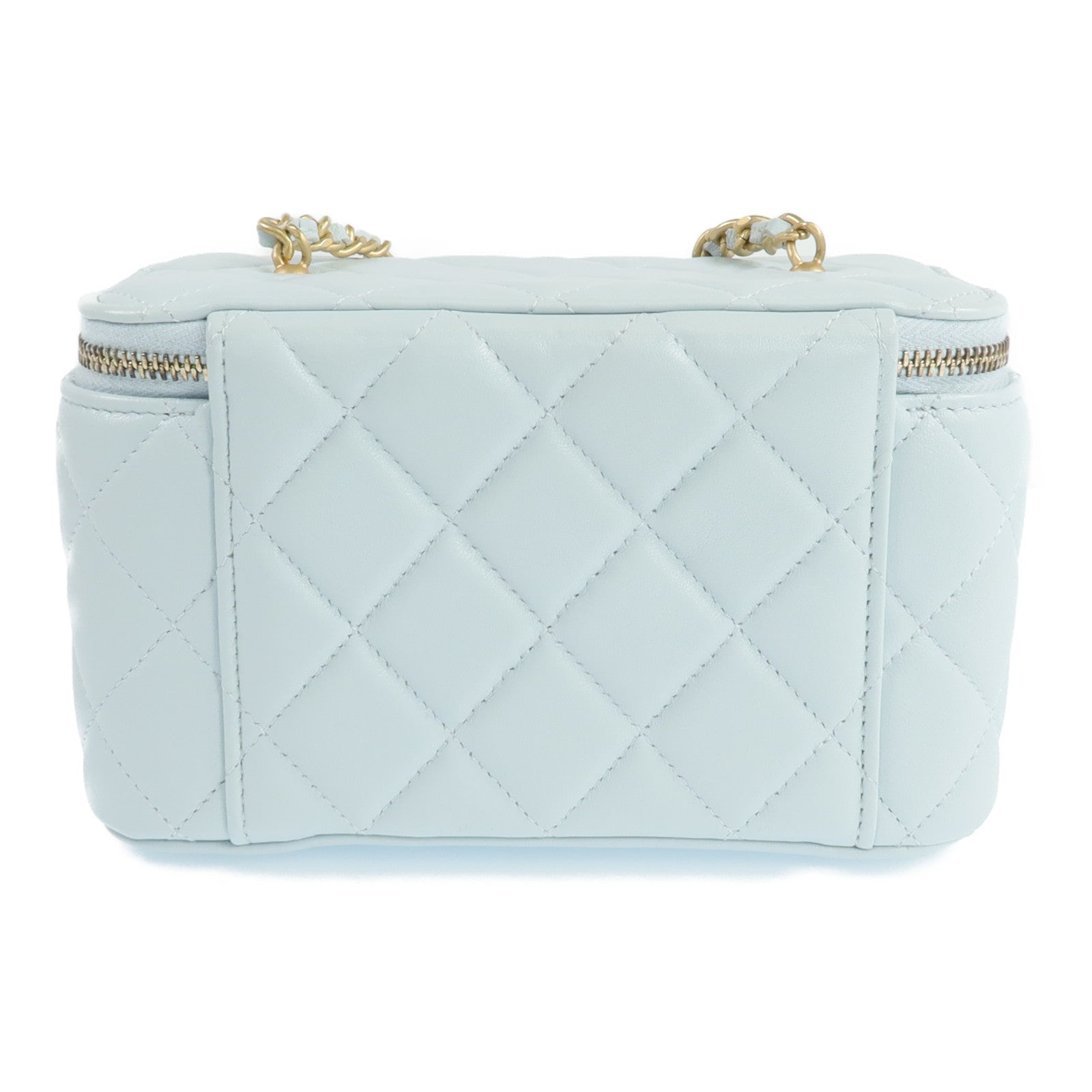 CHANEL 羊皮皮革Vanity Case金扣鏈帶肩背袋