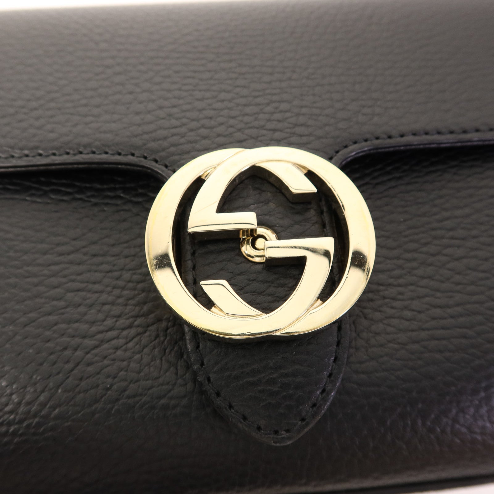 GUCCI 牛皮皮革Chain Shoulder金扣鏈帶肩背袋