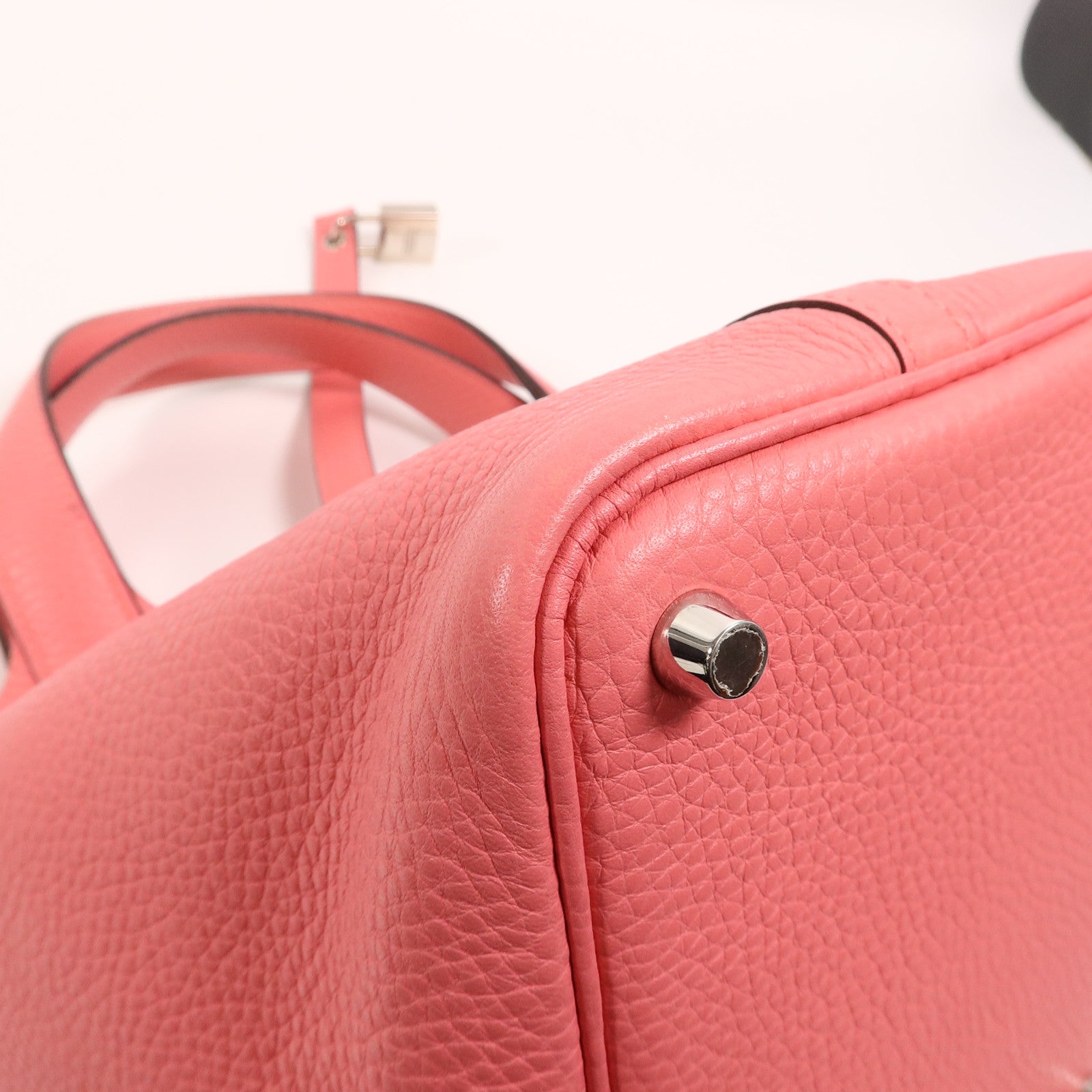 HERMES Clemence皮革Picotin PM手挽袋Rose Lipstick