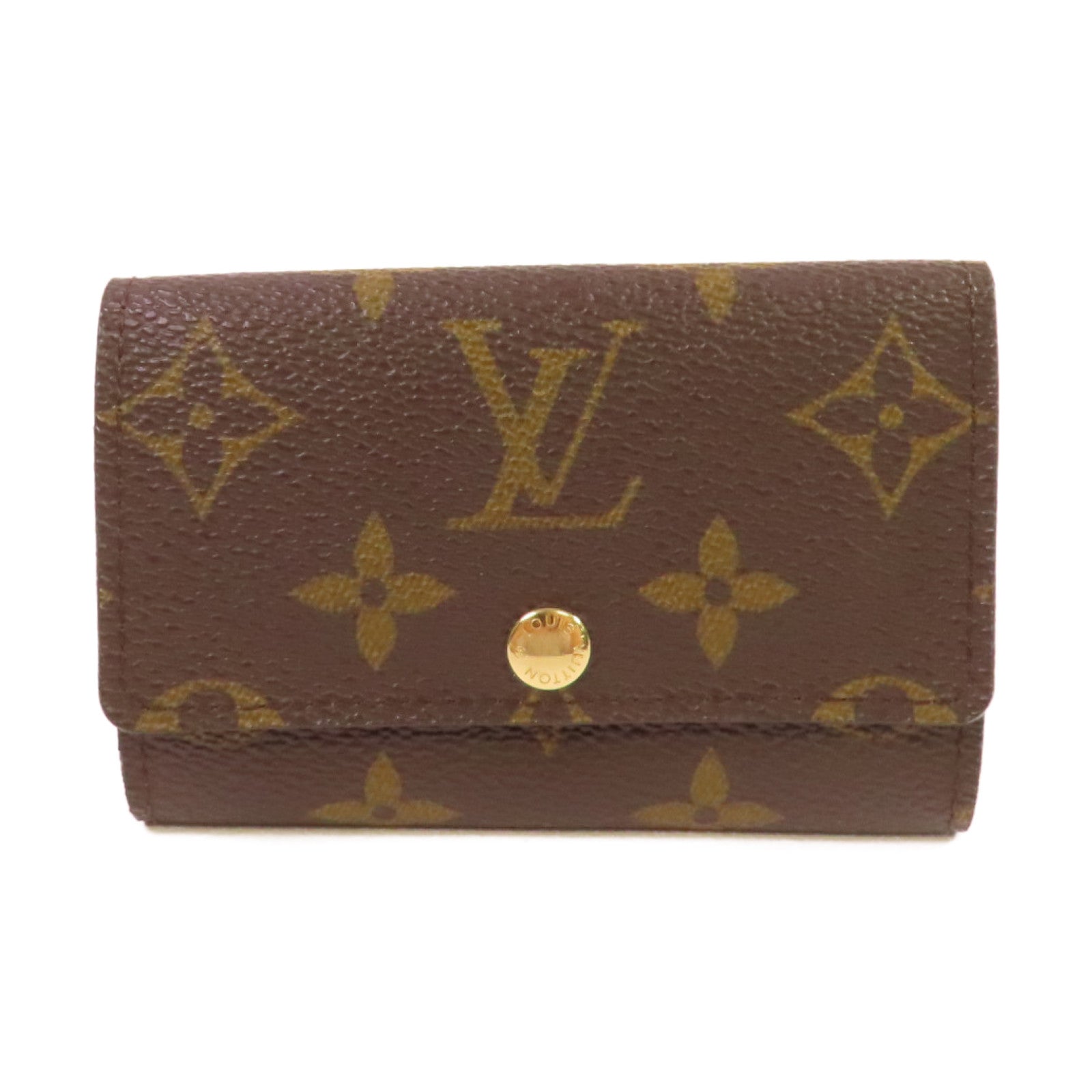 LOUIS VUITTON Monogram 5 Key Holder金扣鎖匙包啡色