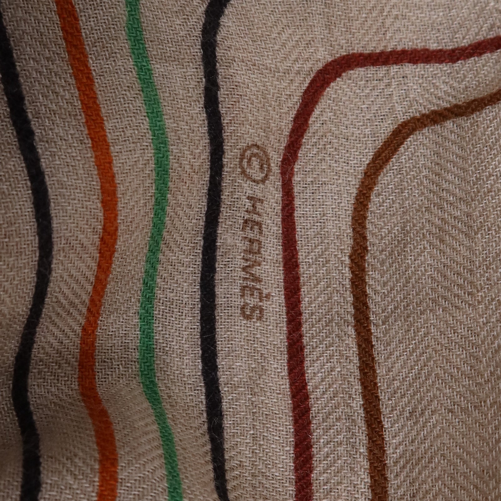 HERMES 羊絨/絲質Scarf 140X140絲巾Multicolor