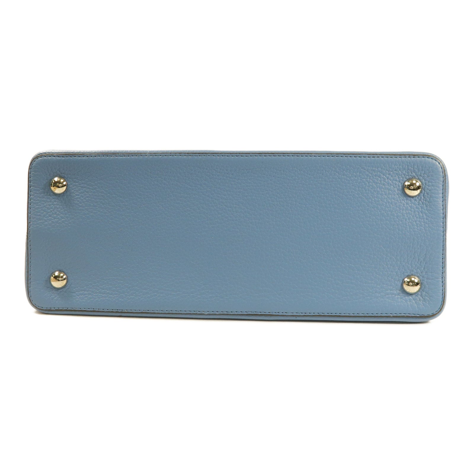 LOUIS VUITTON 【激減優惠】牛皮皮革Capucines MM銀扣手挽袋藍色