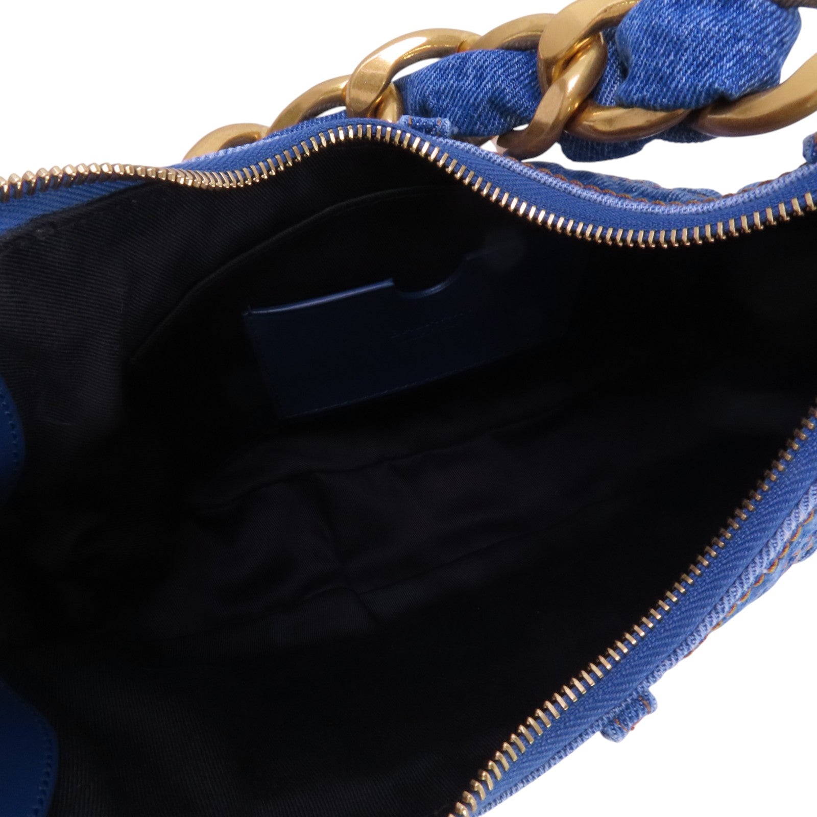 BALMAIN 牛仔布1954 Soft Moon金扣手挽肩背兩用袋