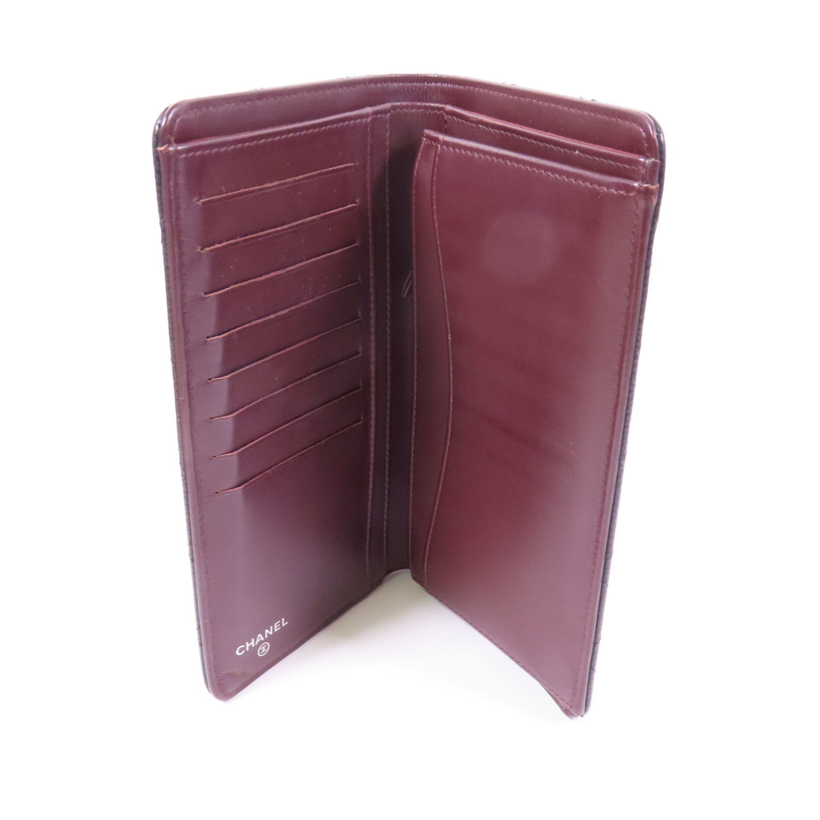 CHANEL 牛皮皮革Long Wallet銀扣長錢包