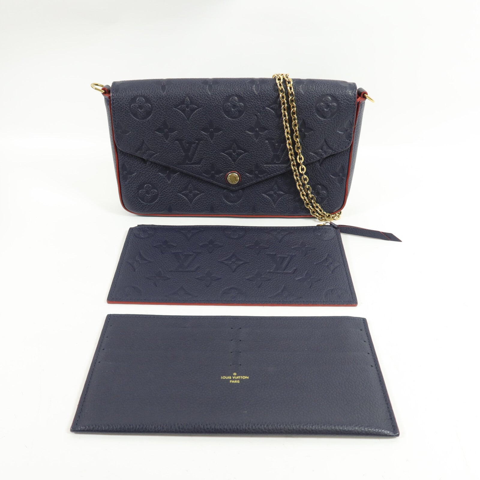 LOUIS VUITTON Monogram Empreinte Pochette Felicie鏈帶肩背袋