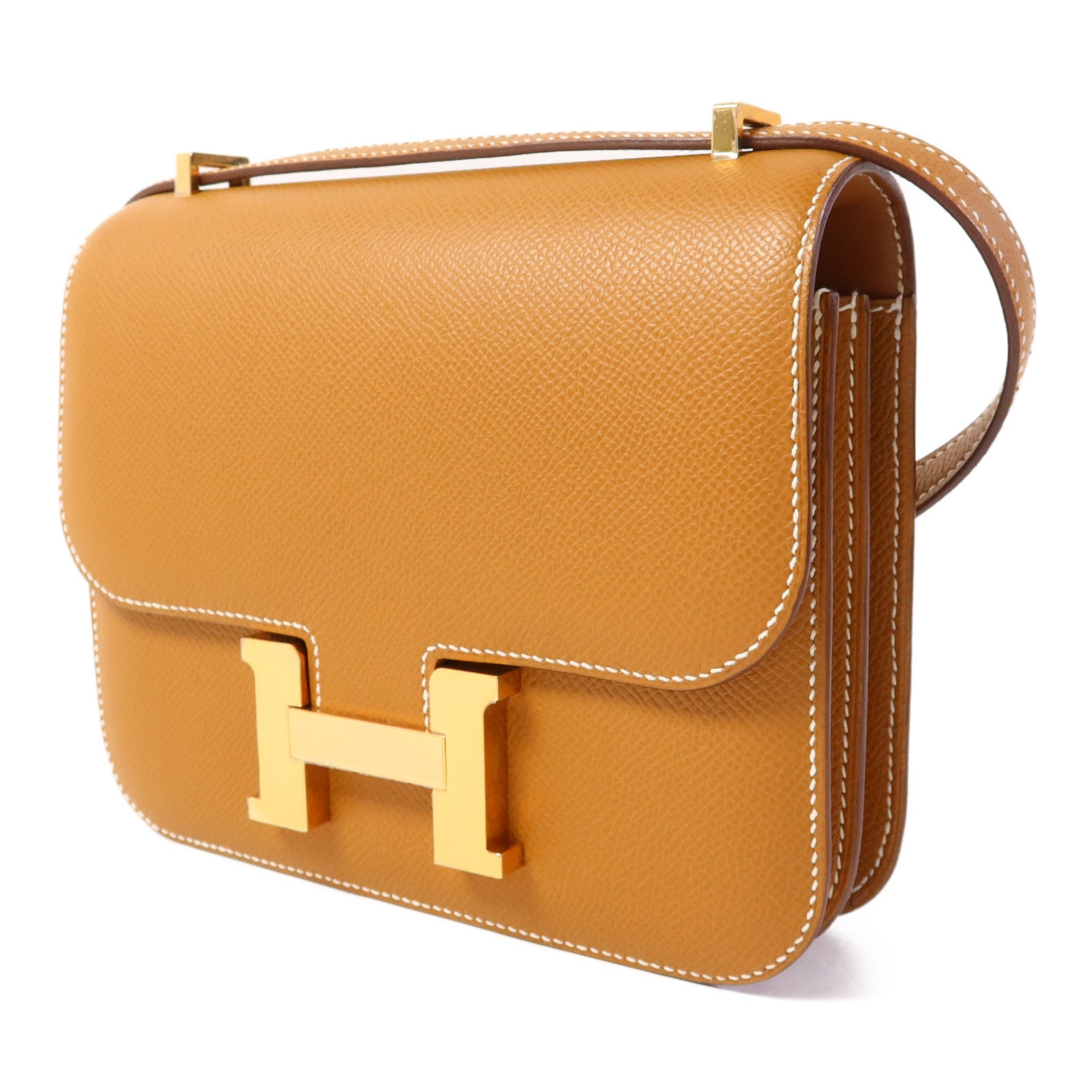 HERMES Epsom皮革Constance Mini金扣肩背袋Gold