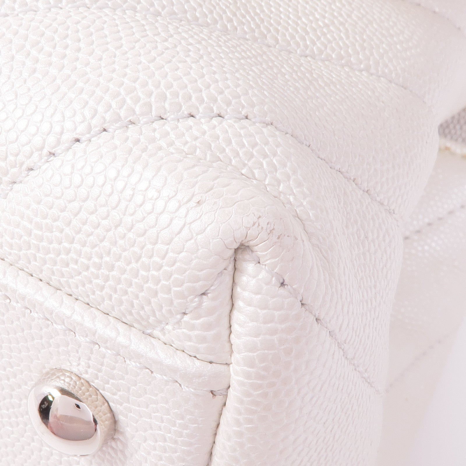 CHANEL 牛皮皮革Coco Handle銀扣鏈帶手挽肩背兩用袋