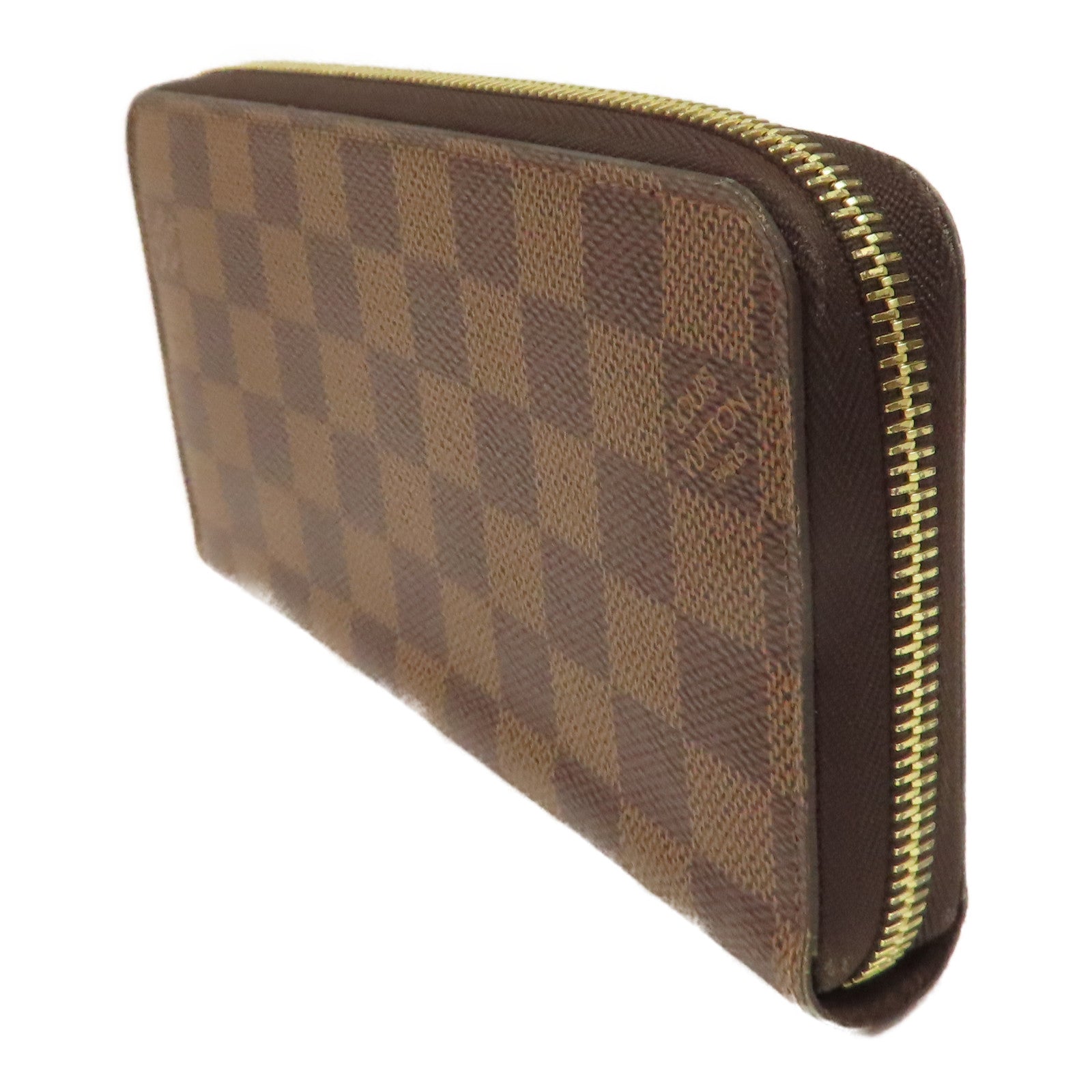LOUIS VUITTON Damier Zipper Wallet金扣長錢包啡色