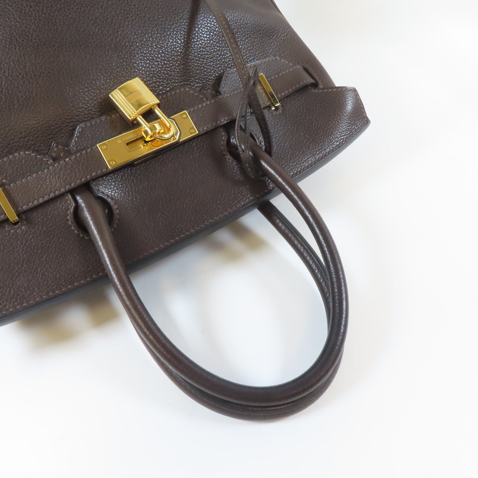 HERMES Clemence皮革Birkin30金扣手挽袋Chocolate啡色
