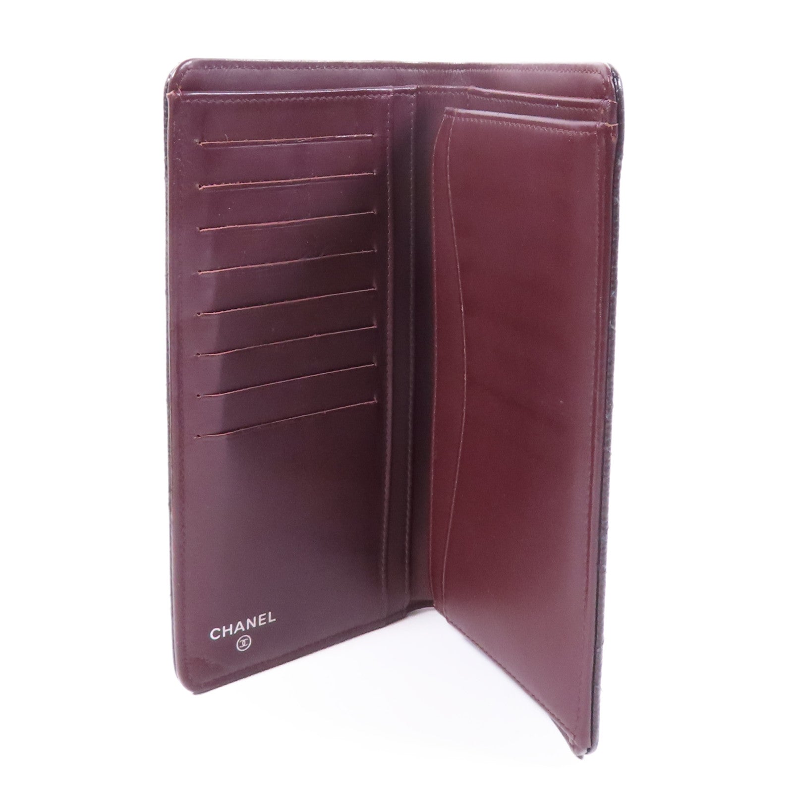 CHANEL 牛皮皮革Long Wallet銀扣長錢包