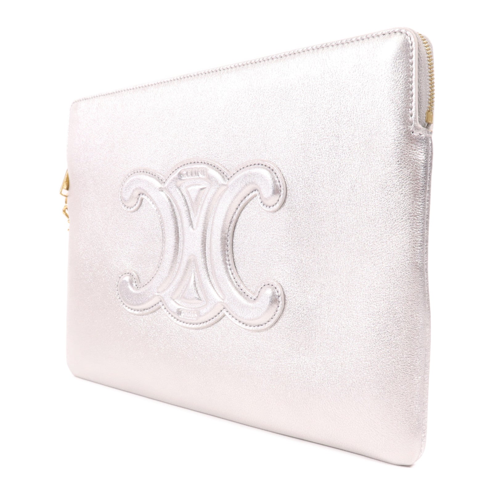 CELINE 牛皮皮革Clutch金扣手拿包