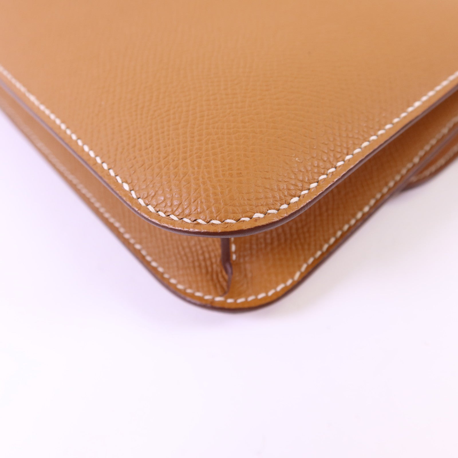 HERMES Epsom皮革Constance Elan金扣肩背袋Gold