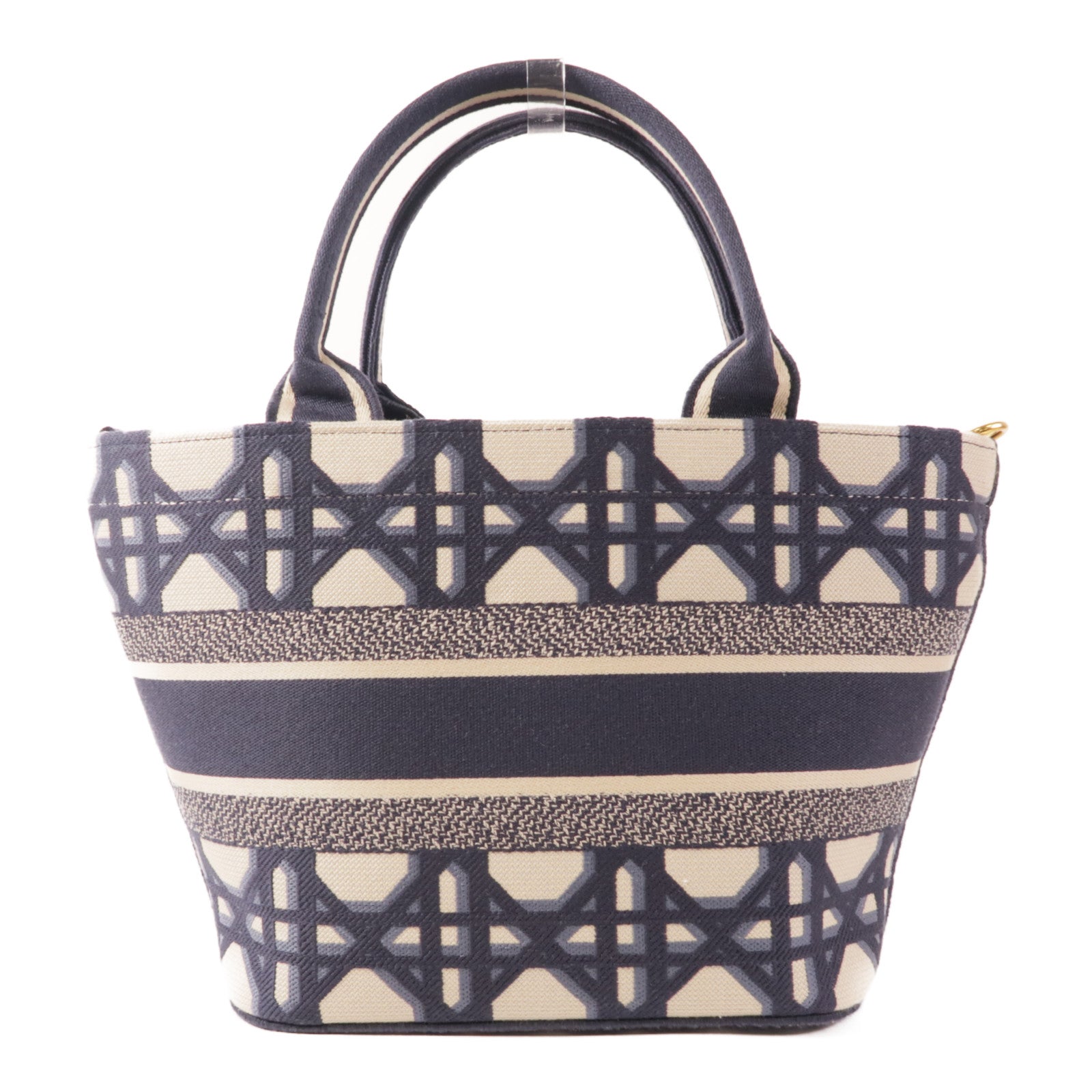 Dior CD GHW Hat Basket 2 Way Bag Canvas Navy/Beige