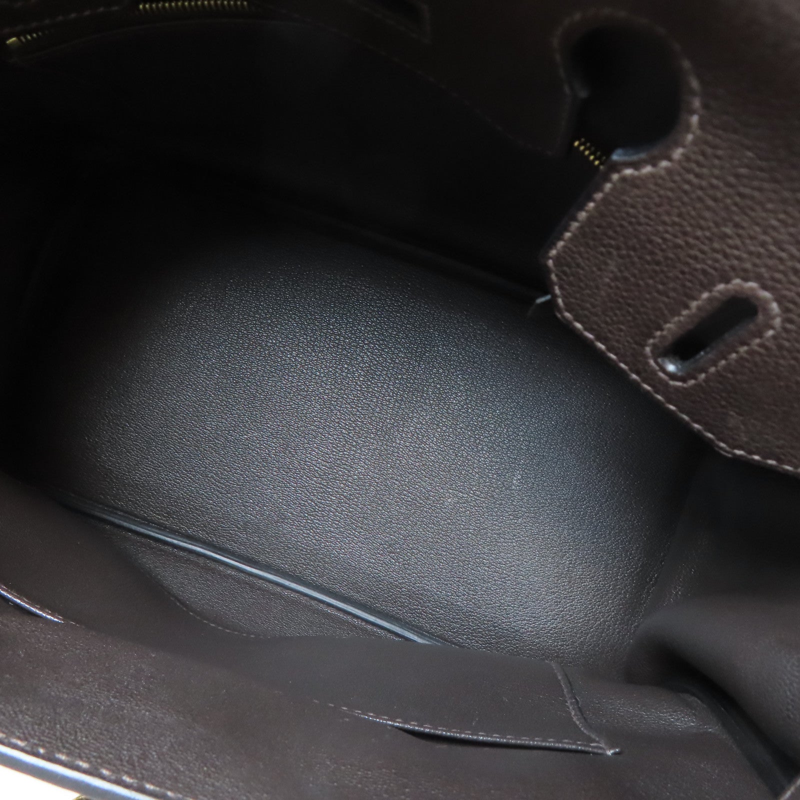 HERMES Clemence皮革Birkin30金扣手挽袋Chocolate啡色