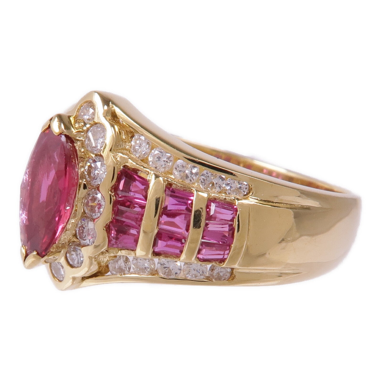 JEWELRY 18K黃金Ruby Diamond Ring紅寶石/鑽石戒指US#6.5