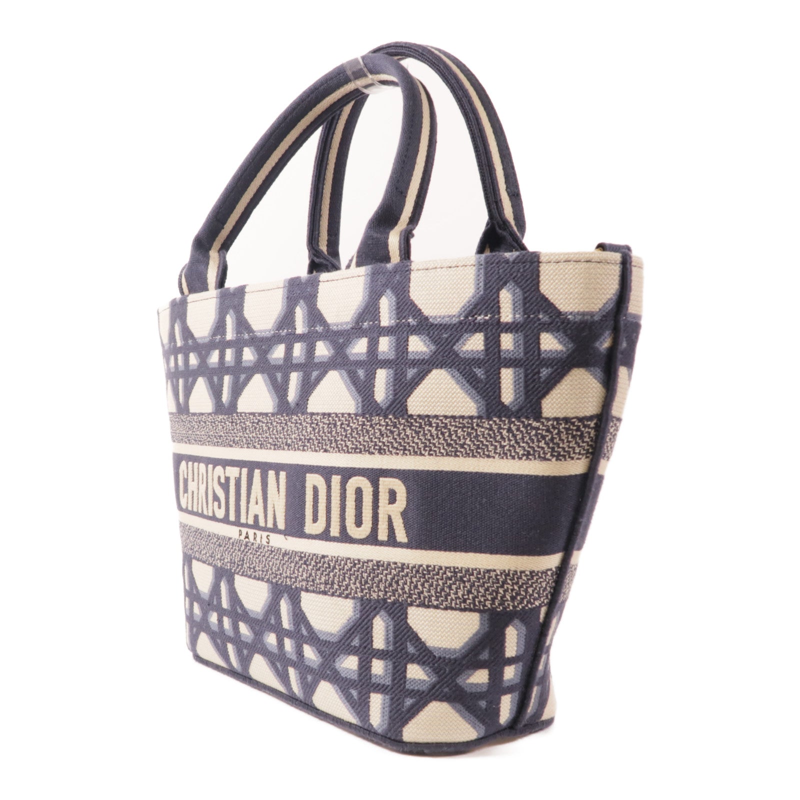 Dior CD GHW Hat Basket 2 Way Bag Canvas Navy/Beige