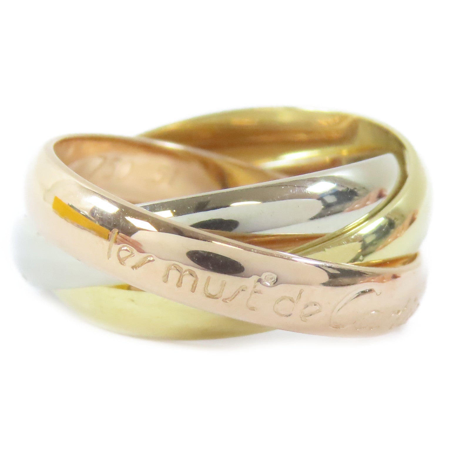 CARTIER 18K黃金/白金/玫瑰金Trinity Ring戒指Cartier#51/US#5.75
