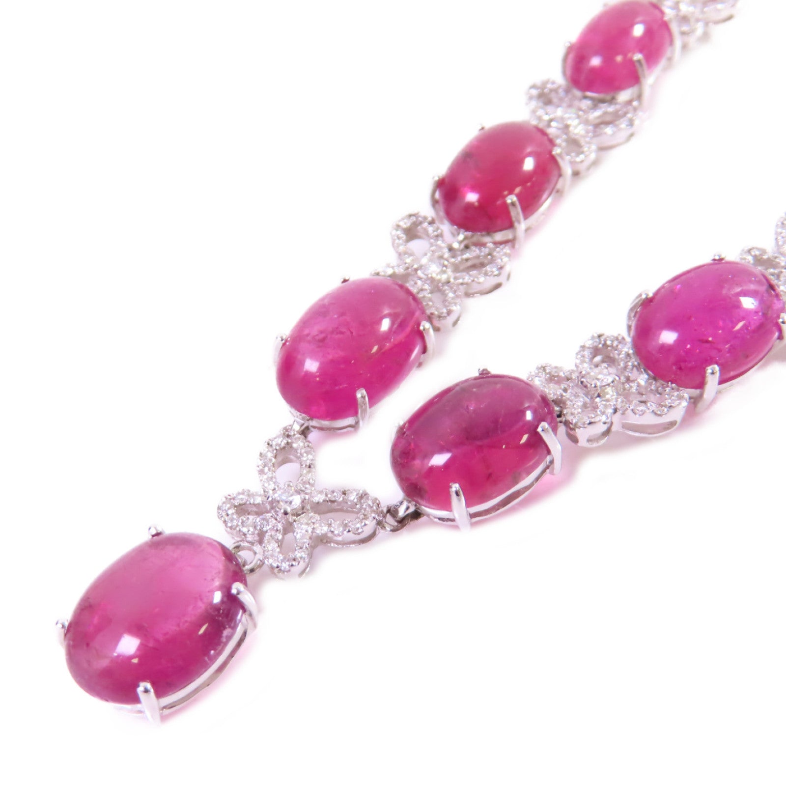 Jewelry SHW Tourmaline Diamond Necklace 18K White Gold