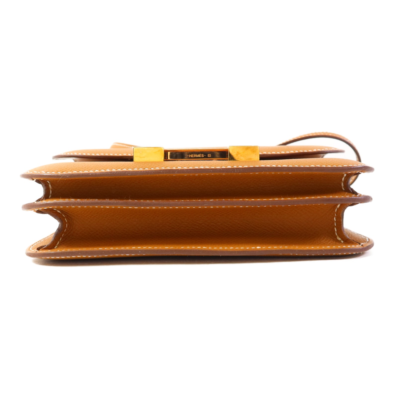 HERMES Epsom皮革Constance Mini金扣肩背袋Gold
