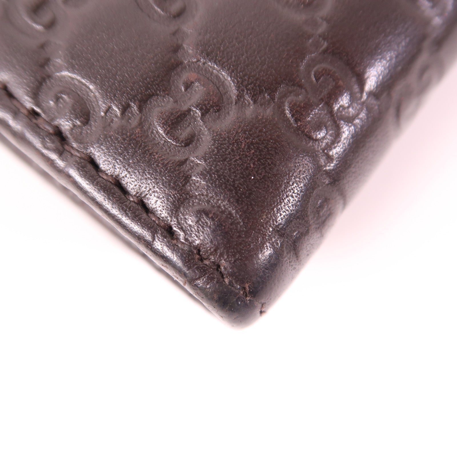 GUCCI GHW Long Wallet Calfskin Leather Brown