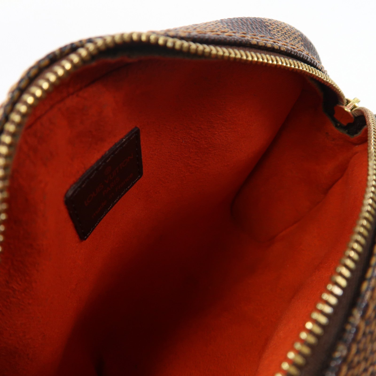LOUIS VUITTON Damier Pochette Ipanema金扣手挽袋啡色