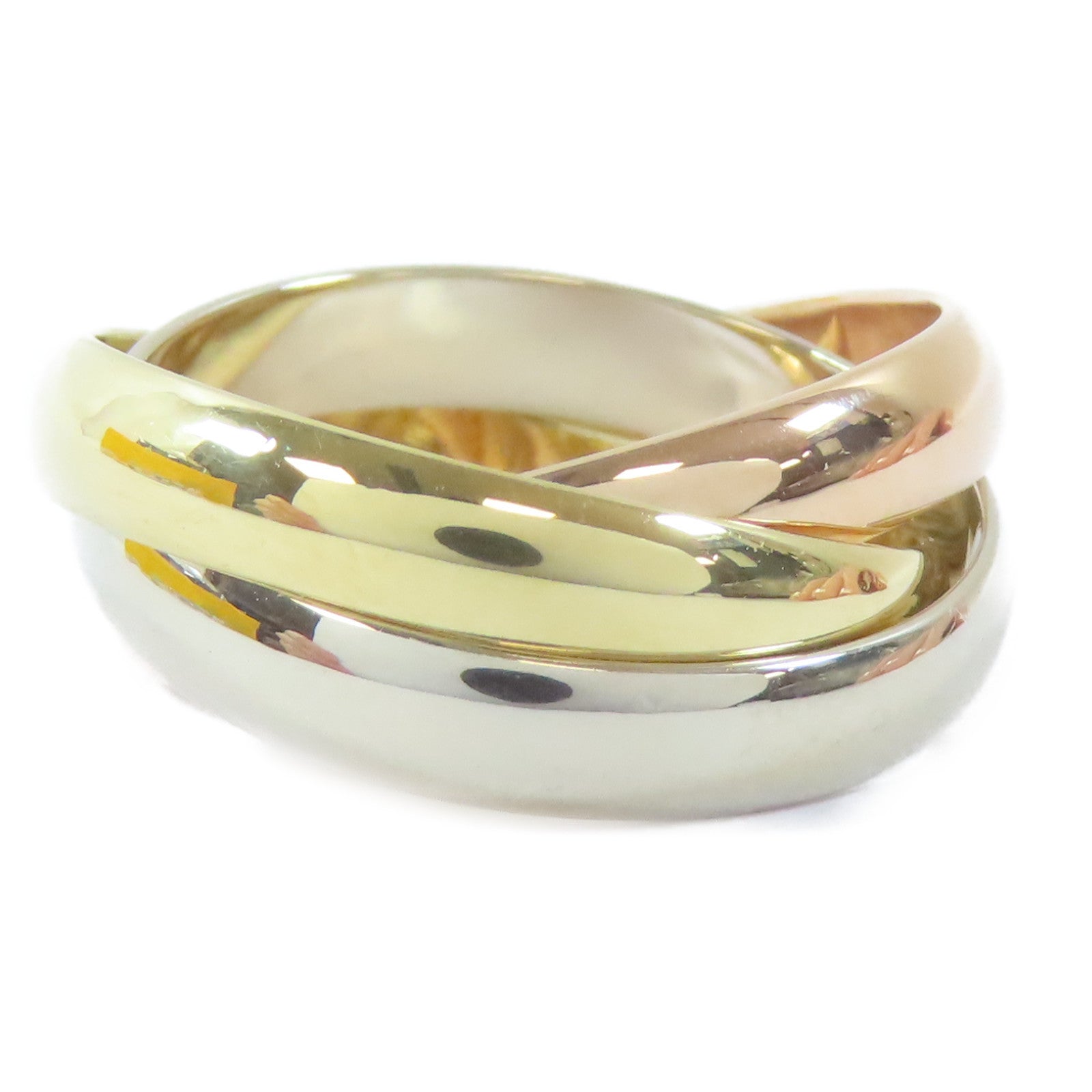 CARTIER 18K黃金/白金/玫瑰金Trinity Ring戒指Cartier#51/US#5.75