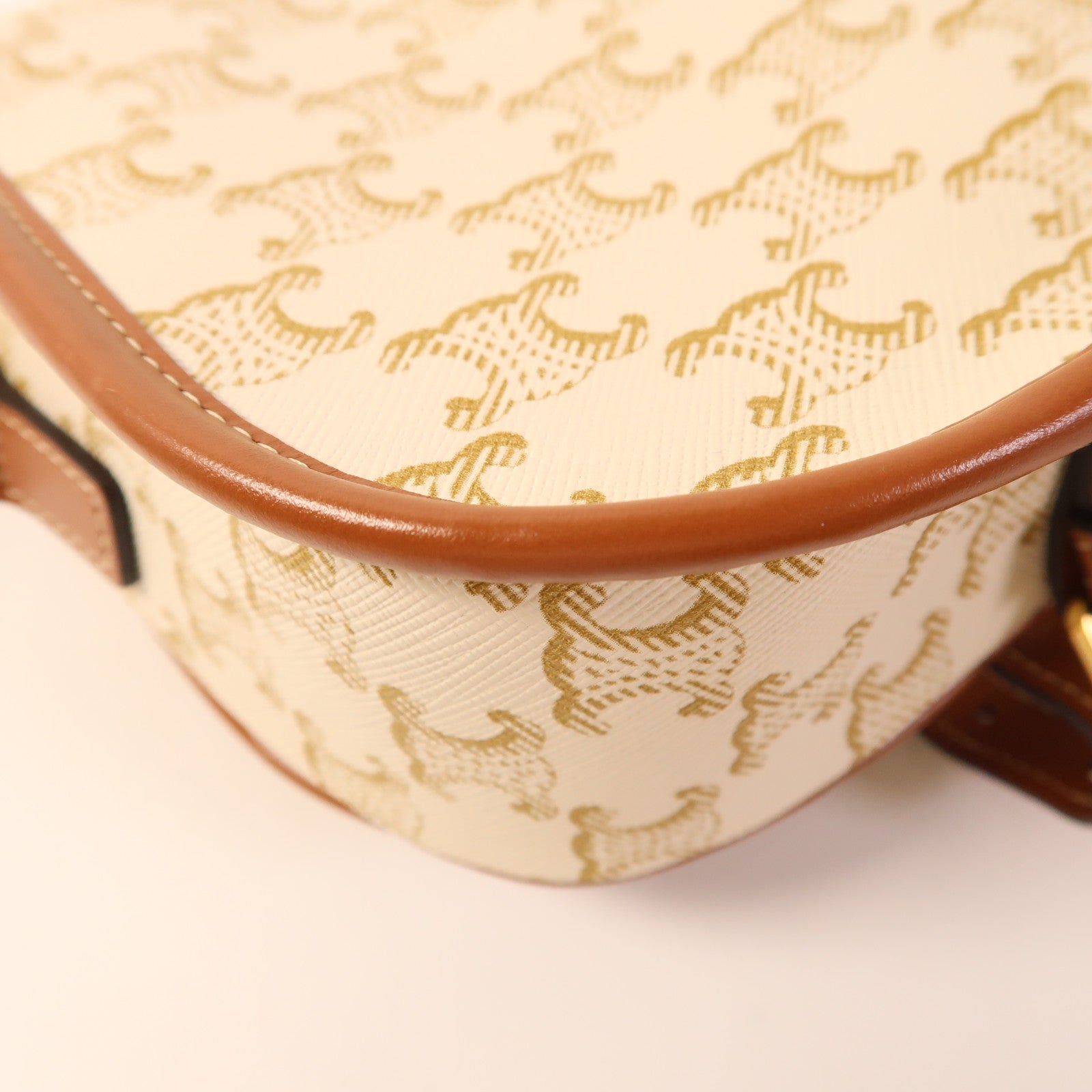 CELINE 塗層帆布Medium Folco In Triomphe金扣肩背袋