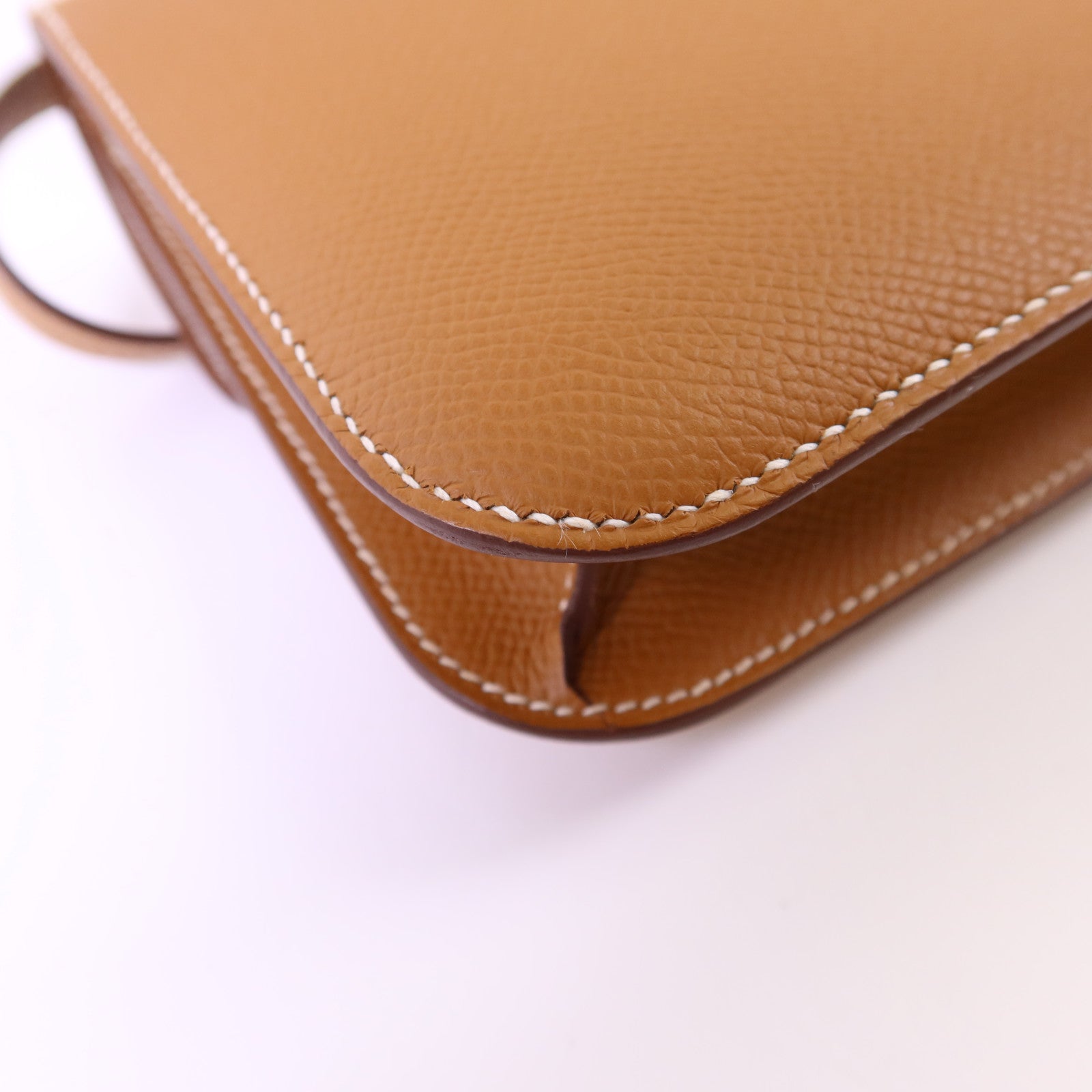 HERMES Epsom皮革Constance Elan金扣肩背袋Gold