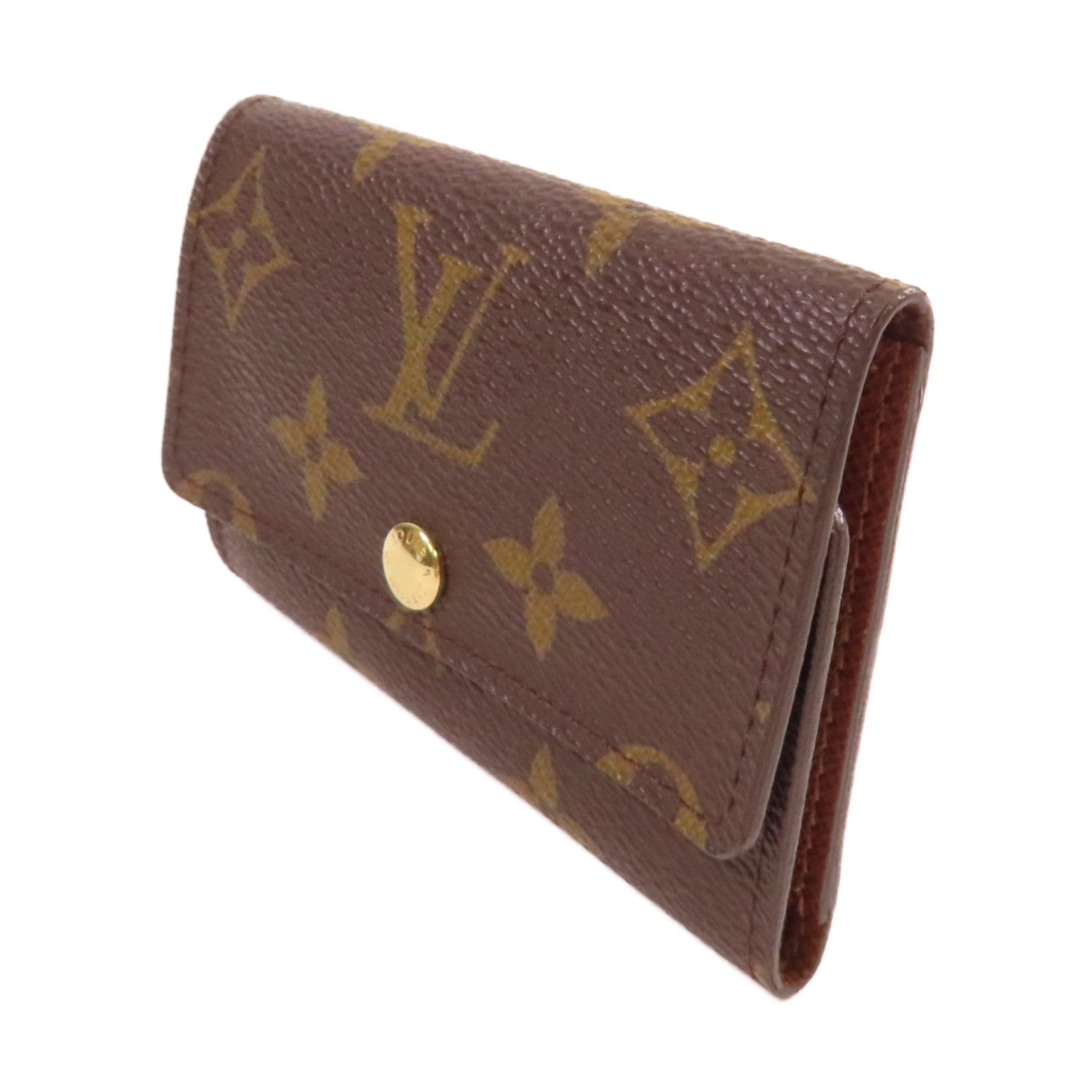 LOUIS VUITTON Monogram 5 Key Holder金扣鎖匙包啡色