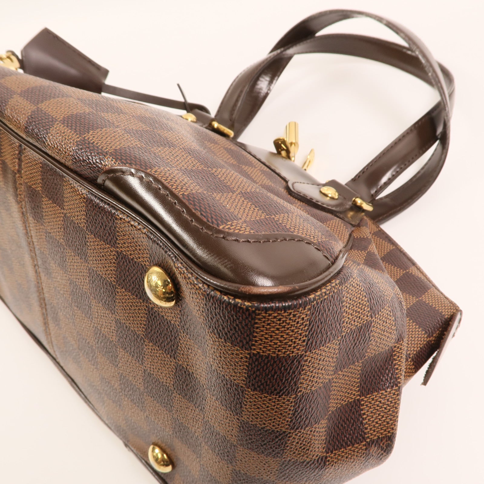LOUIS VUITTON Damier Verona PM金扣肩背袋棕色