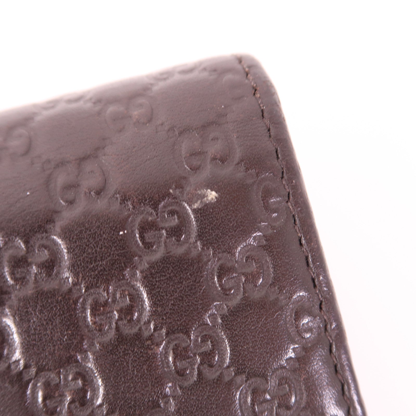 GUCCI GHW Long Wallet Calfskin Leather Brown