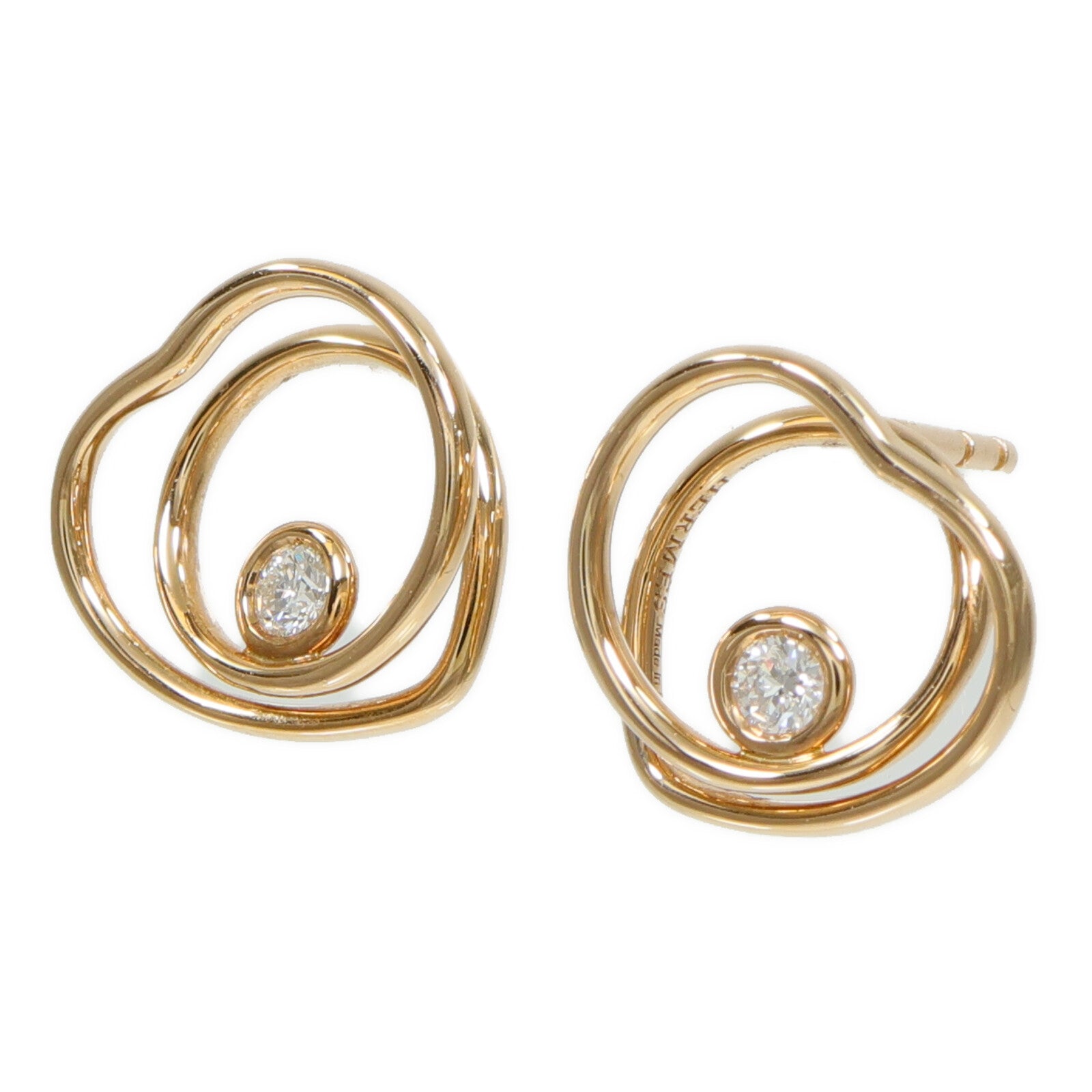 HERMES 18K玫瑰金Vertige Coeur Earrings Very Small鑽石耳環