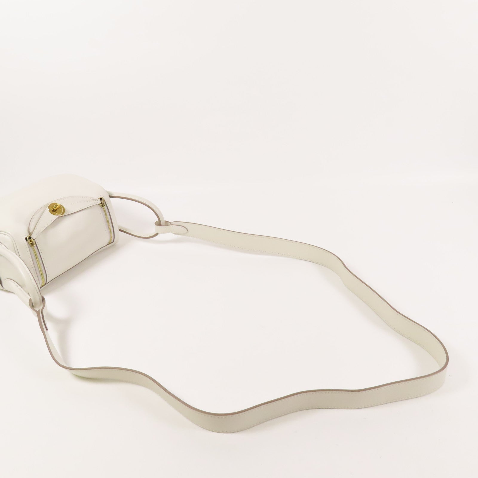 HERMES Swift皮革Mini Lindy金扣手挽肩背兩用袋White/Gris Meyer