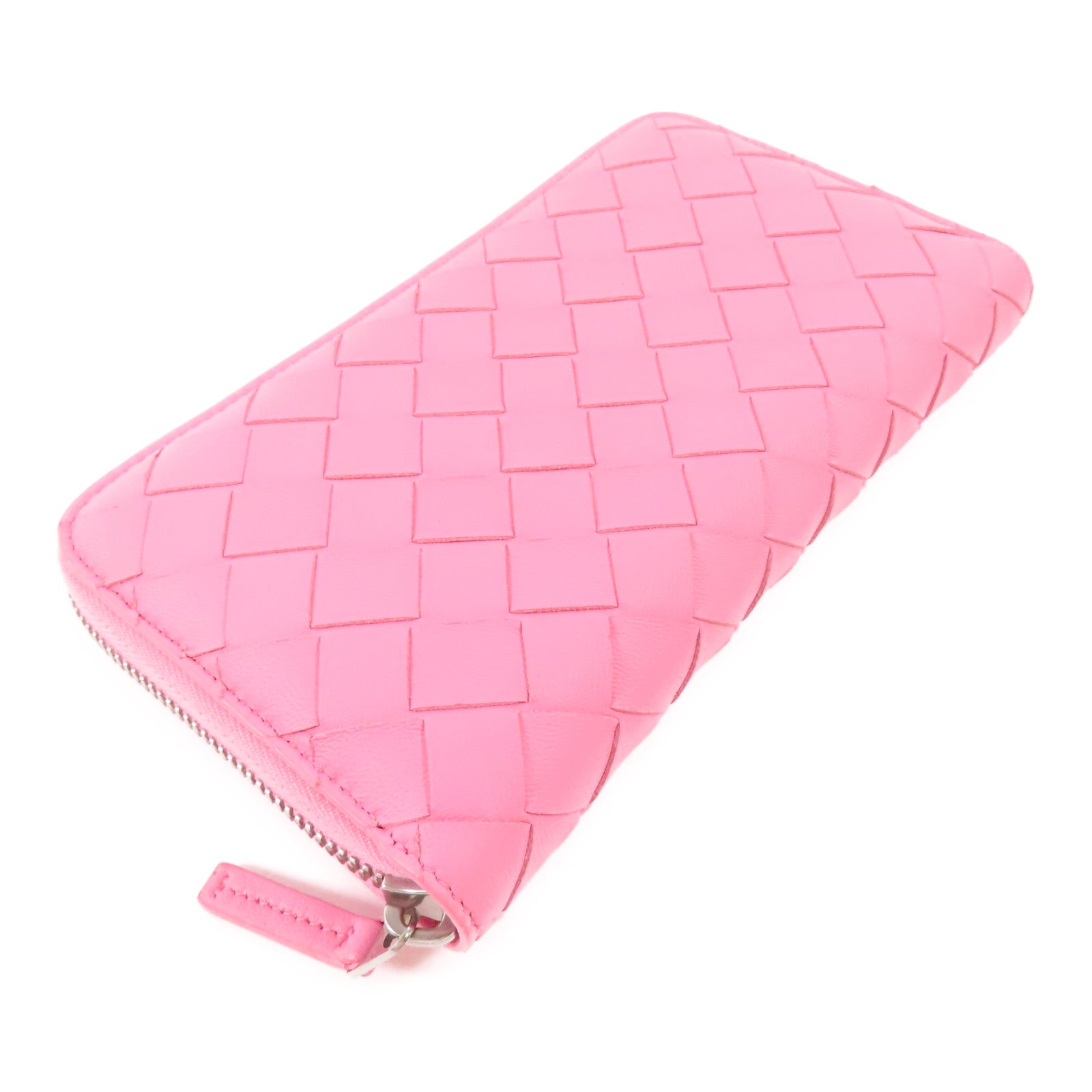 BOTTEGA VENETA 牛皮皮革Long Round Wallet銀扣長錢包