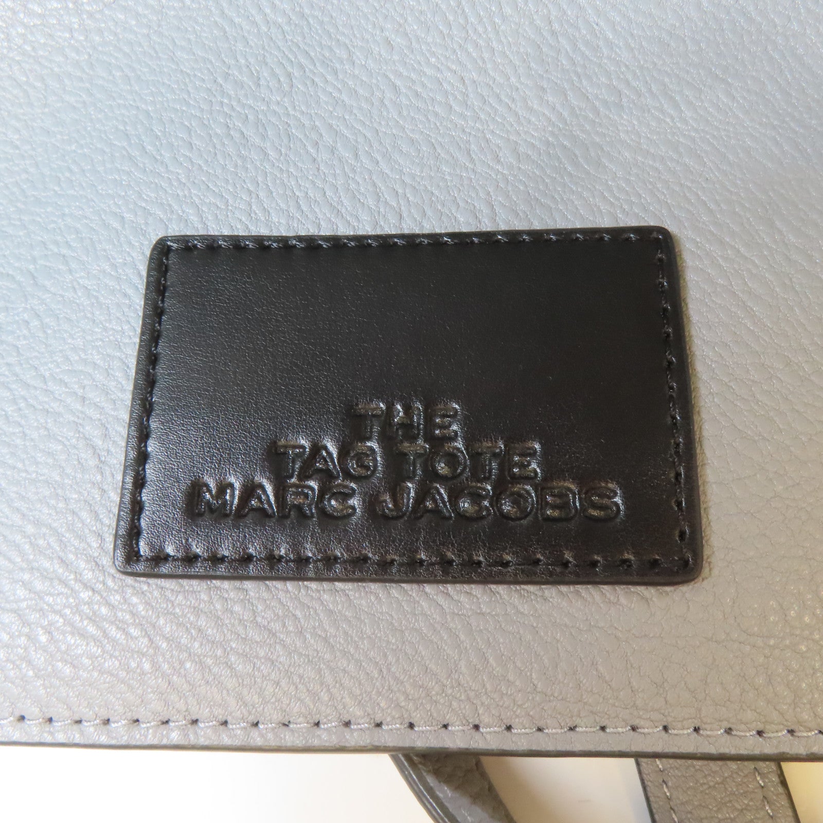 MARC JACOBS 牛皮皮革Tote Bag銀扣手挽肩背兩用袋灰色