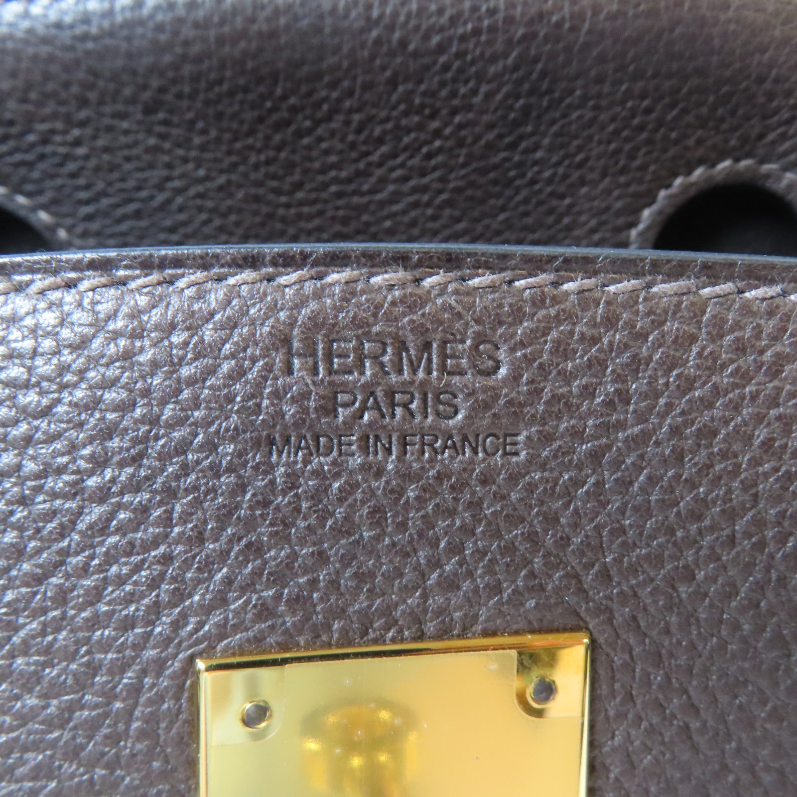 HERMES Clemence皮革Birkin30金扣手挽袋Chocolate啡色