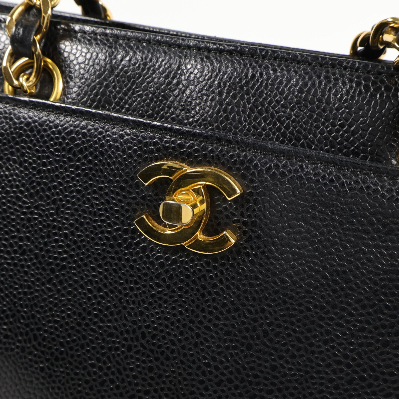 CHANEL 牛皮皮革Vintage Shoulder Bag鏈帶手挽袋
