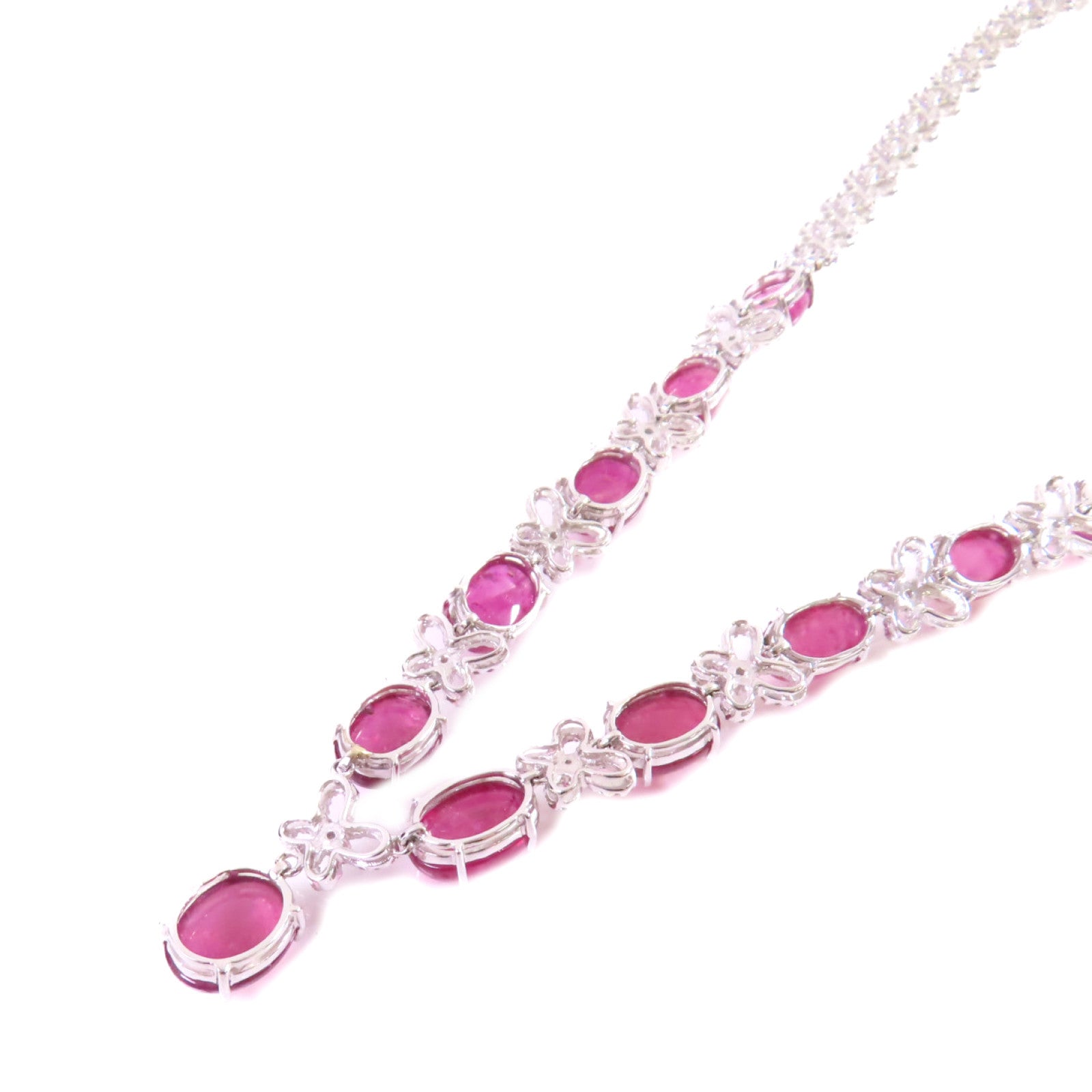 Jewelry SHW Tourmaline Diamond Necklace 18K White Gold