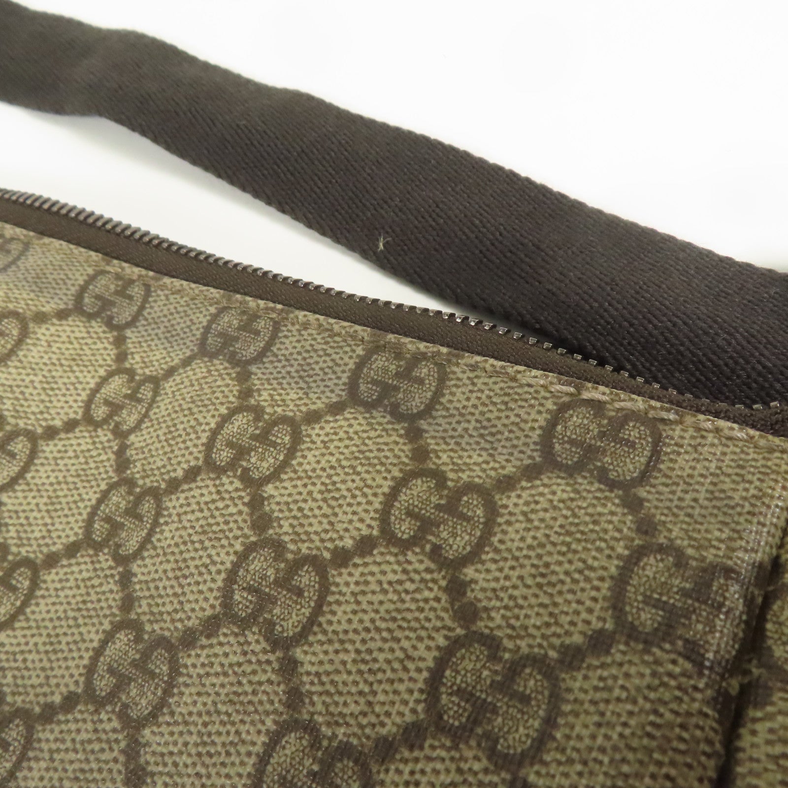 GUCCI 塗層帆布Shoulder Bag銀扣肩背袋