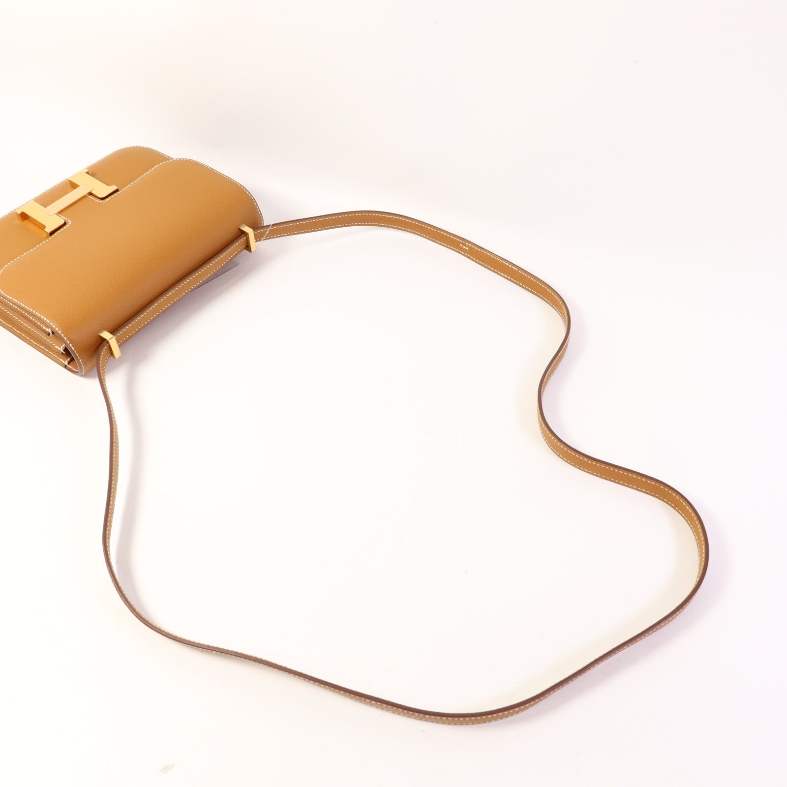 HERMES Epsom皮革Constance Mini金扣肩背袋Gold