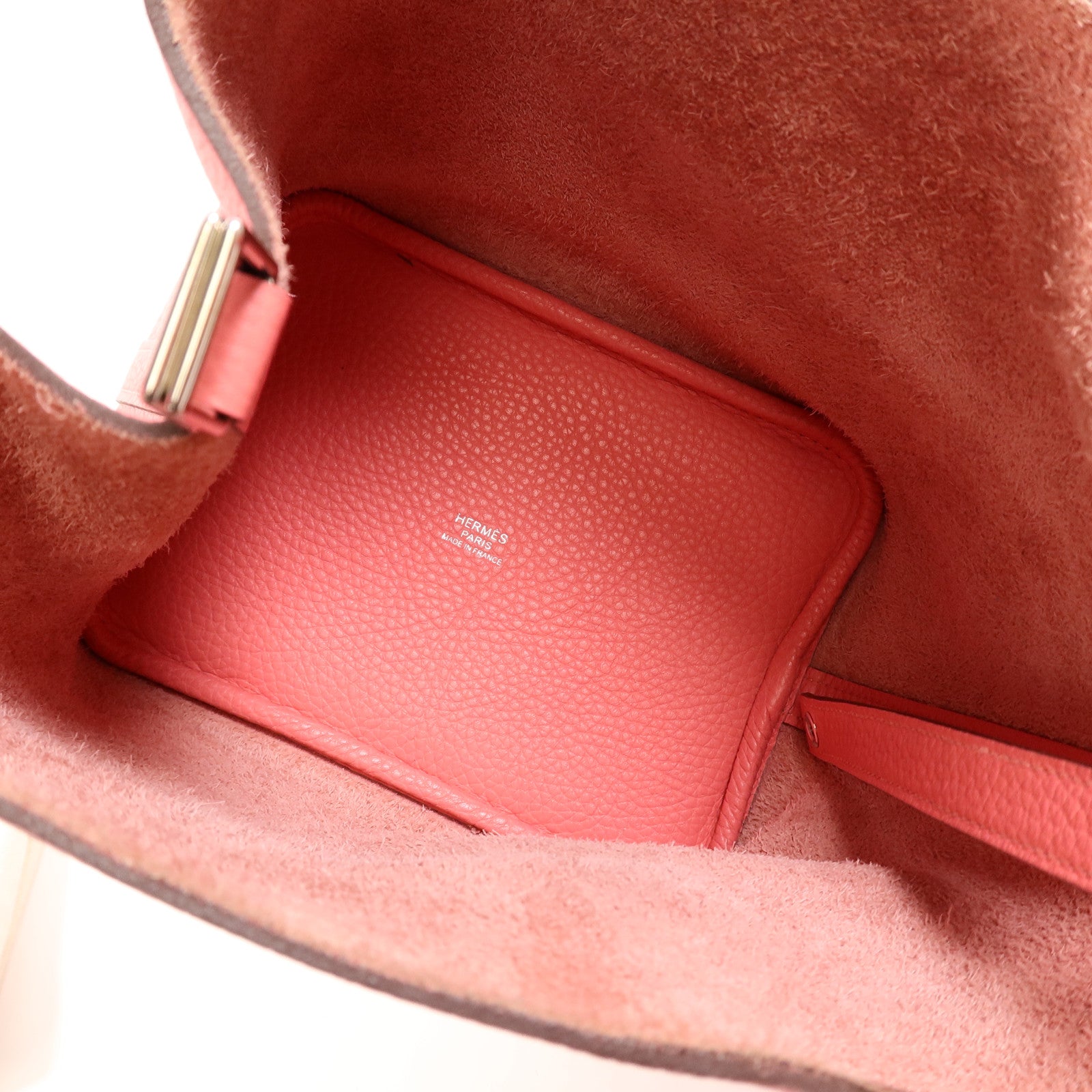 HERMES Clemence皮革Picotin PM手挽袋Rose Lipstick