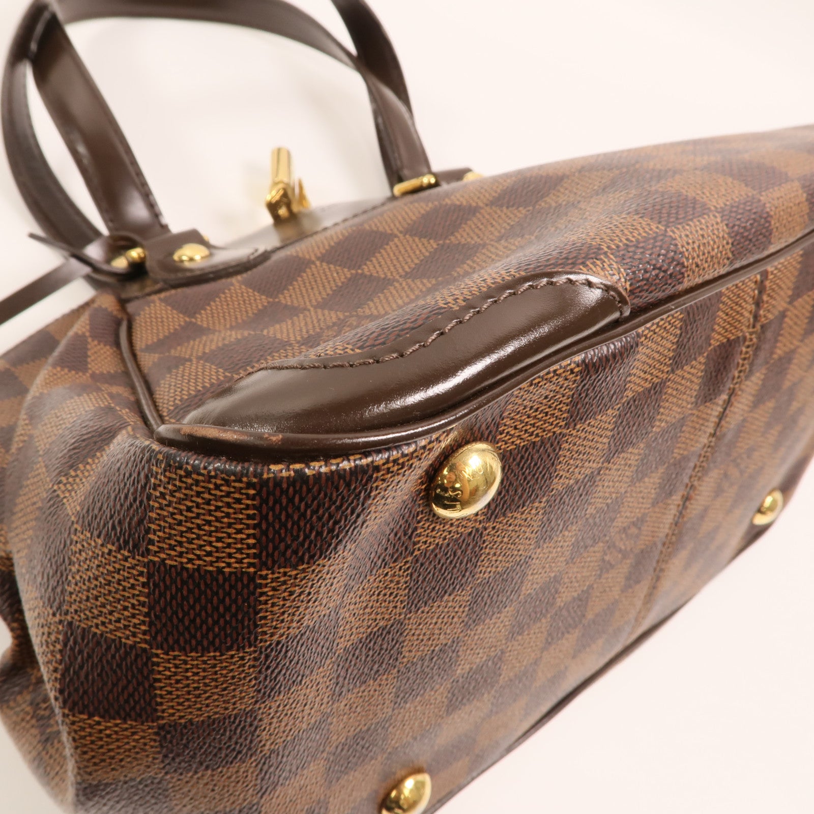 LOUIS VUITTON Damier Verona PM金扣肩背袋棕色