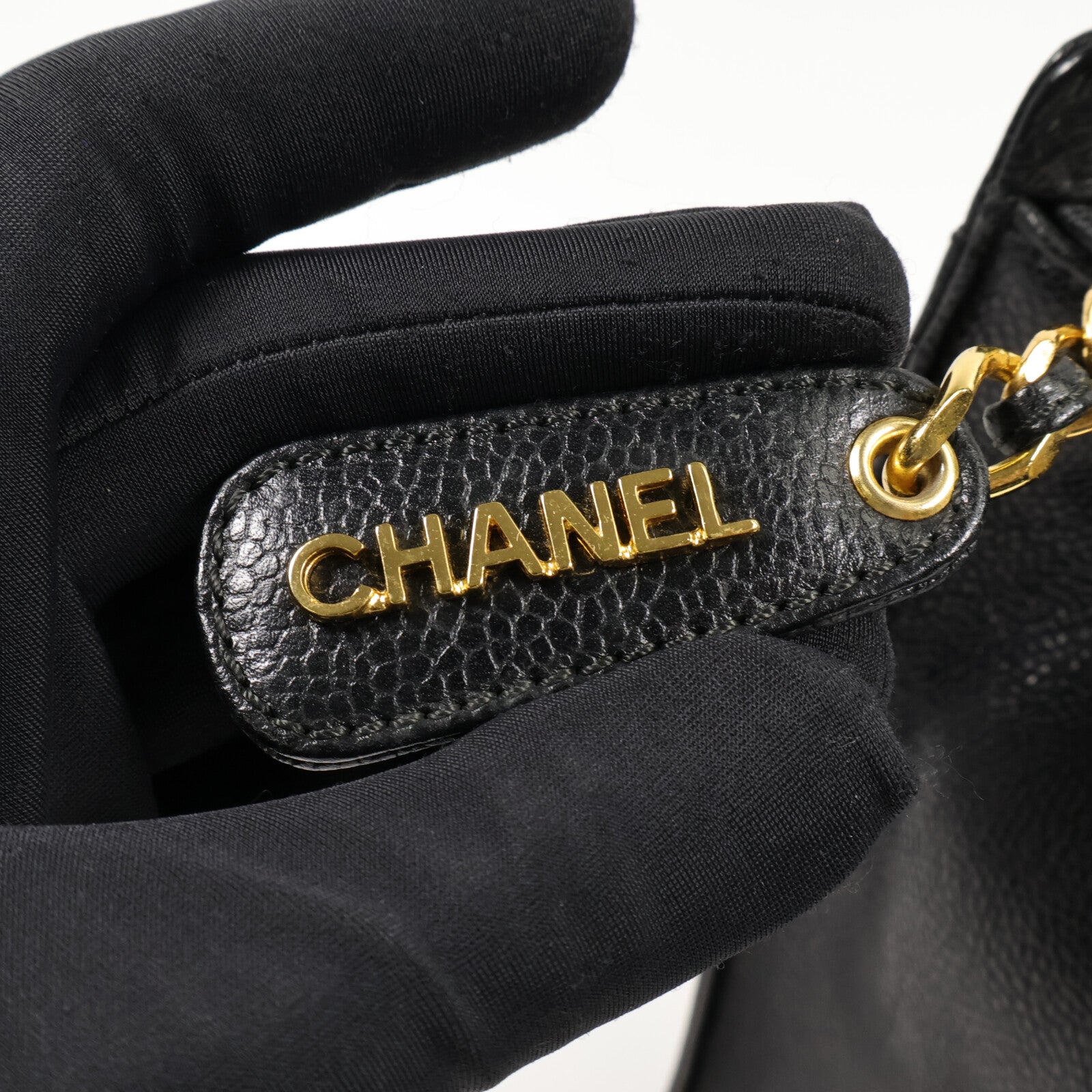 CHANEL 牛皮皮革Vintage Shoulder Bag鏈帶手挽袋