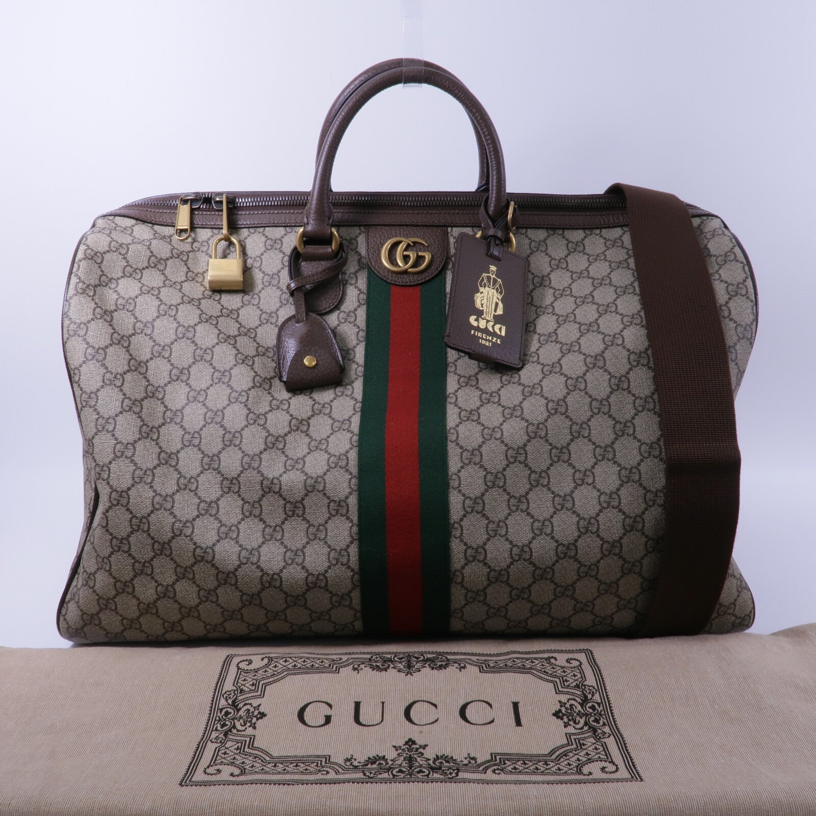GUCCI 塗層帆布Ophidia GG Large Duffle Bag手挽肩背兩用袋