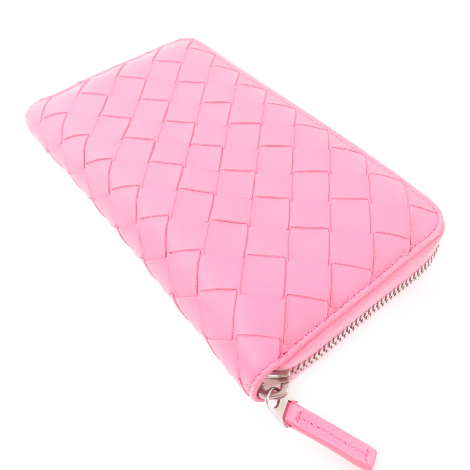 BOTTEGA VENETA 牛皮皮革Long Round Wallet銀扣長錢包